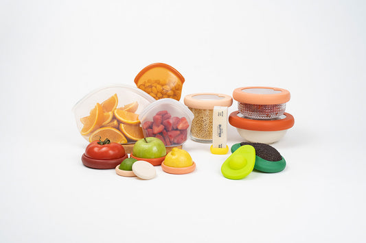 Set of fourteen sustainable and eco-friendly food exchanges that keep food fresh, snacks, and leftovers.