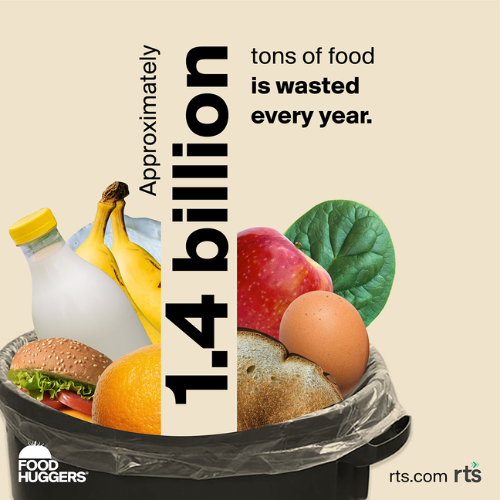 Garbage can containing food. Approximately 1.4 billion tons of food is wasted every year.