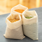 Three Food Huggers Fabric Bulk Bag reusable alternative to plastic bags filled with grains