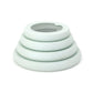 Set of for white reusable dishwasher safe Food Huggers Lids of different sizes on top of each other