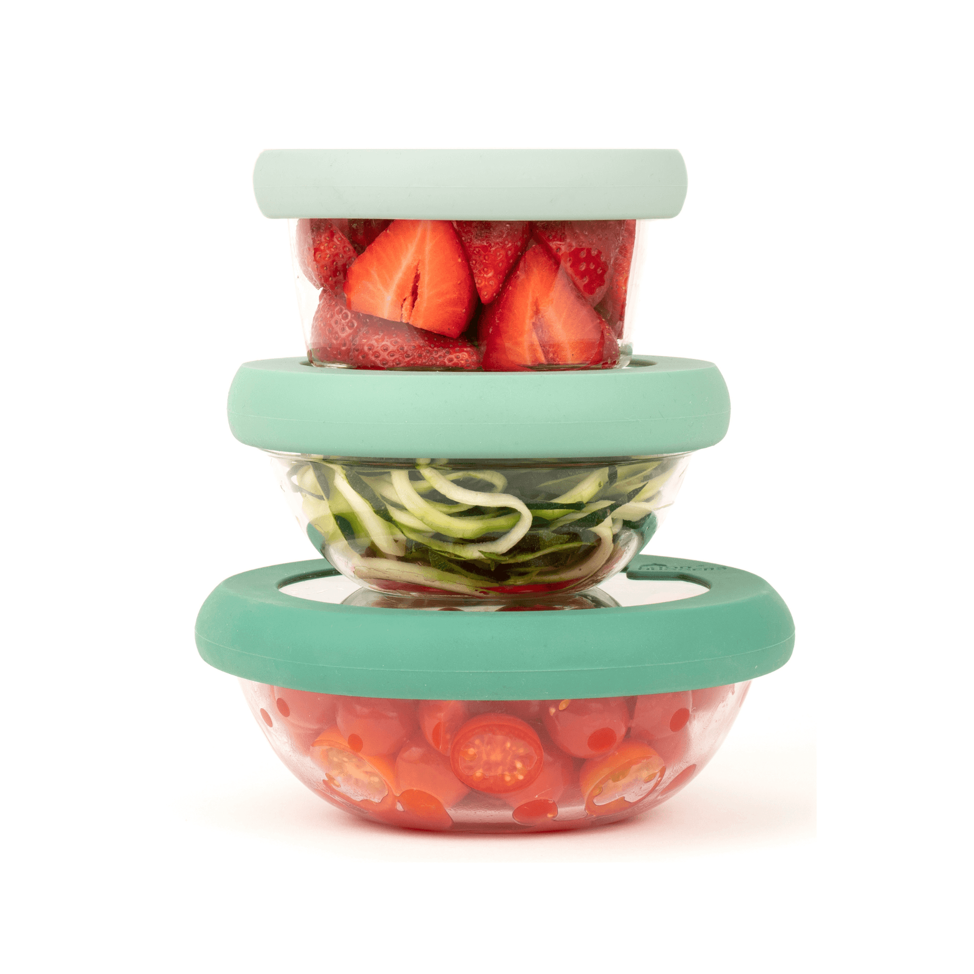 20-Piece Strawberry Design Glass Bowls with Lids Set- Mixing Bowls Set